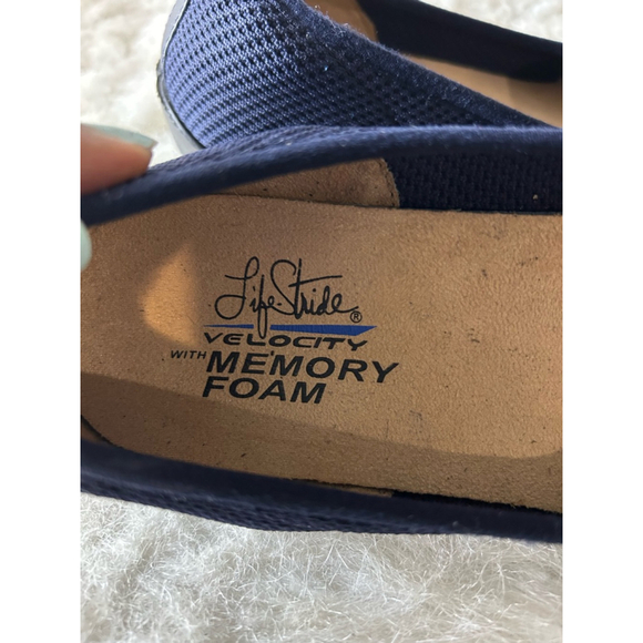 LifeStride Indy Slip-on Wedge Heels Navy Blue Women Size 10M - Picture 3 of 8